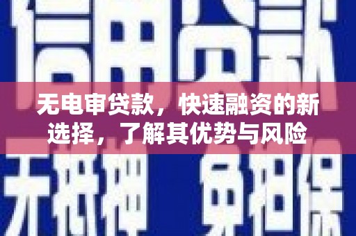 双河无电审贷款，快速融资的新选择，了解其优势与风险