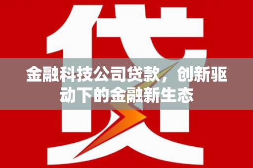 巨野金融科技公司贷款，创新驱动下的金融新生态