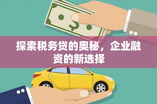 江岸探索税务贷的奥秘，企业融资的新选择