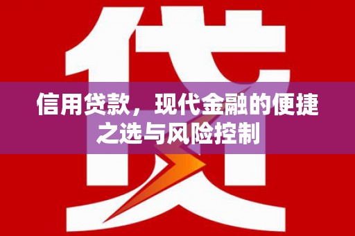 钟祥信用贷款，现代金融的便捷之选与风险控制