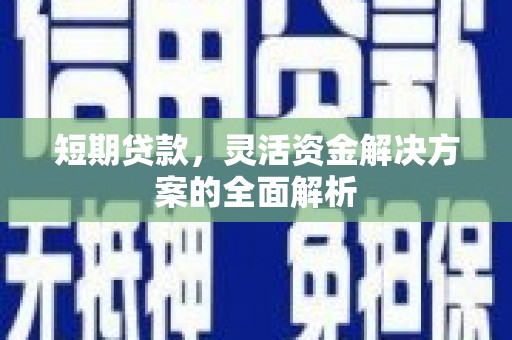 前金短期贷款，灵活资金解决方案的全面解析